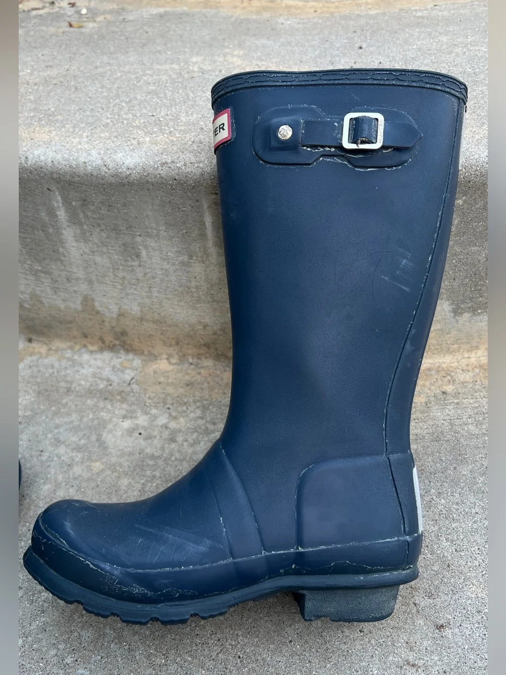Hunter Navy Blue Kids Rain Boots size 3G/2B